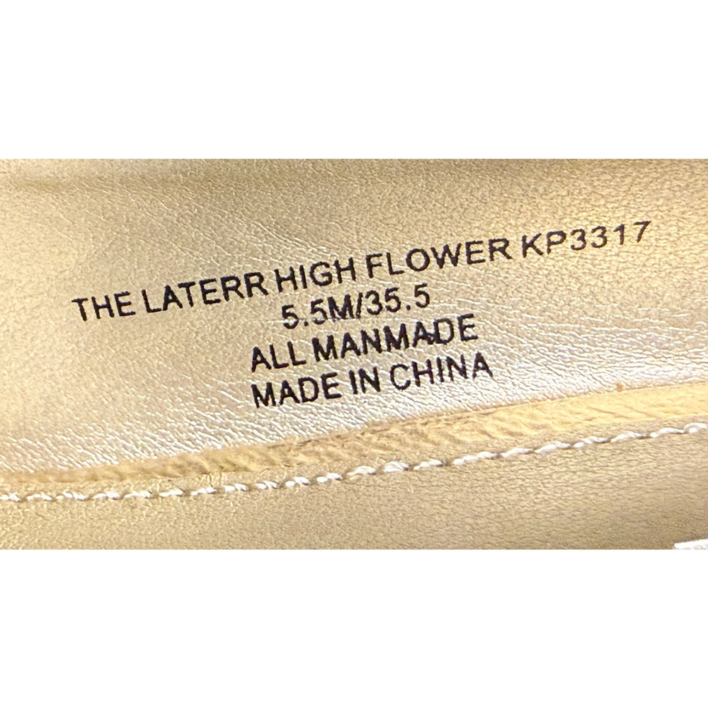 NEW KATY PERRY GOLD THE LATERR HIGH FLOWER SLINGBACK PUMPS HIGH HEELS SHOES 5.5 - Picture 9 of 9